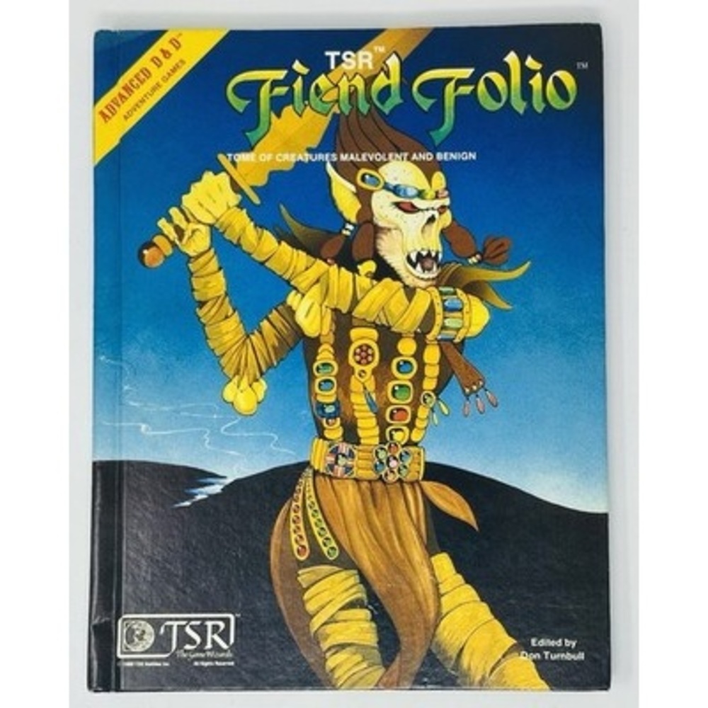 TSR Advanced Dungeons Dragons Fiend Folio AD&D 1981 RPG Sourcebook 6th Print